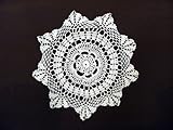 Set of 4 Handmade Crochet Lace Doilies. 8 Inch Round. White Color.