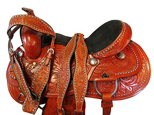 Arabian Horse Western Saddle Trail Pleasure Barrel Tooled Leather TACK 17 16 15 (15)