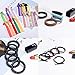 Hair Ties for Women - 101 PCS Natural Curly Hair Bands Rope Assorted (15 Styles ) Colored Thick Hair Elastic Bands Ribbon No Crease Ponytail Holders
