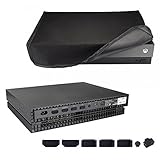 eXtremeRate Horizontal Dust Cover for Xbox One X Project Scorpio Console, Soft Neat Velvet Lining Dust Guard, Silcone Dust Stopper Plug Cover Set for Xbox One X