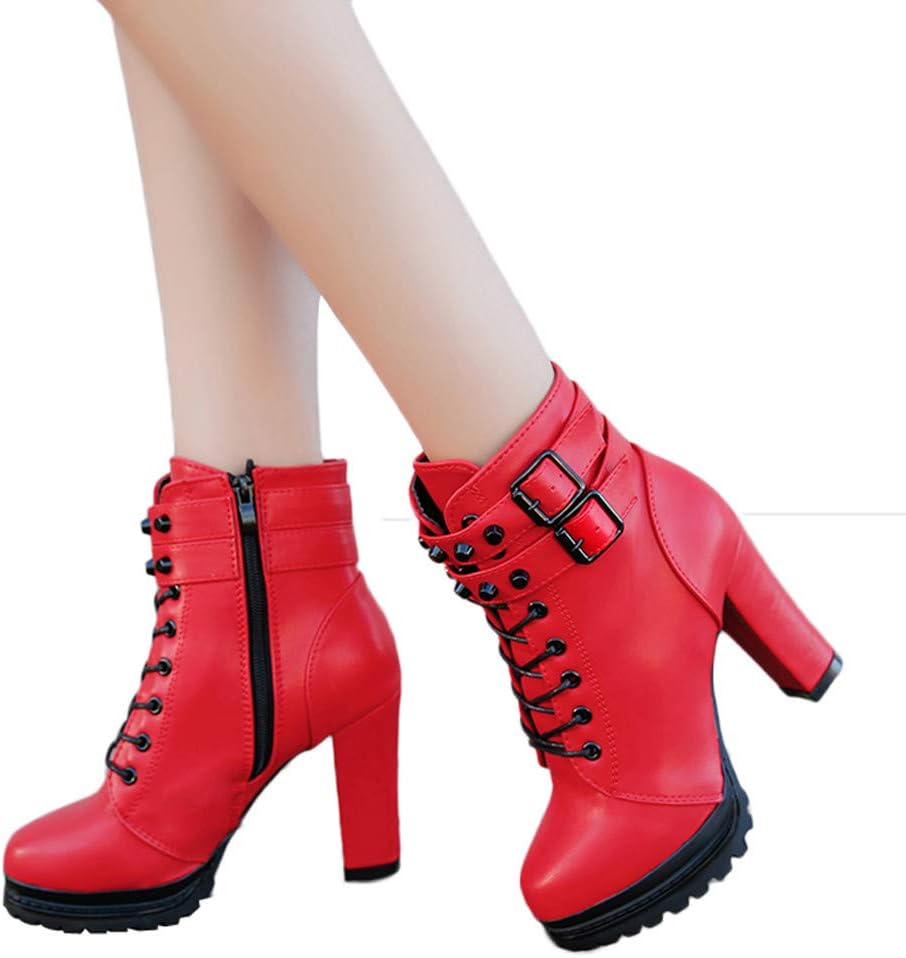 solid round toe heeled boots