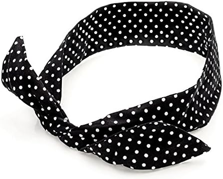 Chocolate Pickle New Ladies White and Black Colour Polka Dot Print Wire Headscarf Accessories Black