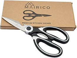 MAIRICO Ultra Sharp Premium Heavy Duty Kitchen Shears- Best Heavy Duty Scissors for Cutting Chicken, Poultry, Fish, Herbs, Meat and Poultry Bones