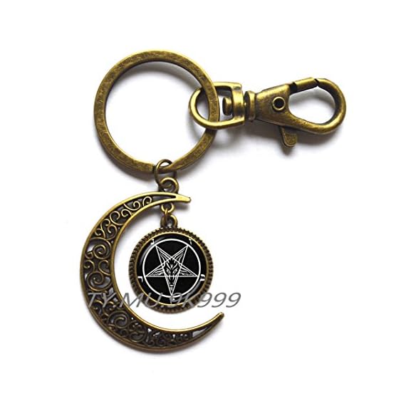 Satanic-Baphomet-Inverted-Pentagram-Moon-Key-Ring-Gothic-Moon-Keychain-Goat-Moon-Key-Ring-Satanism-Moon-Keychain-Evil-Occult-Pentacle-JewelryY067-2
