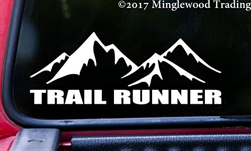 TRAIL RUNNER 8" x 3" Vinyl Decal Sticker - Running 5K 10K 13.1 26.2 Marathon - 20 COLOR OPTIONS - - YELLOW