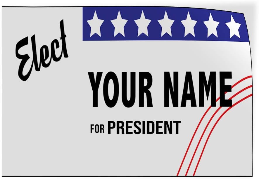 Store Signs Displays Custom Door Decals Vinyl Stickers Multiple Sizes Elect Name For Position White Black F Political Elect Signs Outdoor Luggage Bumper Stickers For Cars White 48x32inches Set Of