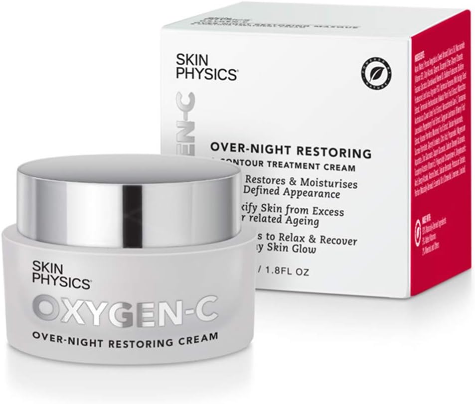 OXYGEN-C Overnight Restoring & Contour Cream Firms, Tones, Lifts, Contours, Fights Wrinkles, Rough, Uneven, Dull Complexion, Dark Spots, Redness & Sagging Face/Neck For Youthful Skin 50ml/1.8Fl.Oz