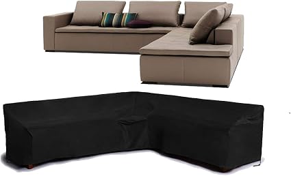 Amazon Com Flr Patio Furniture Cover 112x87inches L Shaped Sectional Sofa Cover Waterproof Dustproof Furniture Protection Corner Sofa Cover For Outdoor Indoor Veranda Kitchen Dining