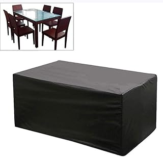 Dongbin Gartenmöbel Abdeckung, Outdoor Tischdecken, Heavy Duty Wasserdicht Winddicht Anti-UV-Patio-Schutzhülle, Rechteckig Schwarz,Wasserdich,Schwarz,126 * 126 * 74cm