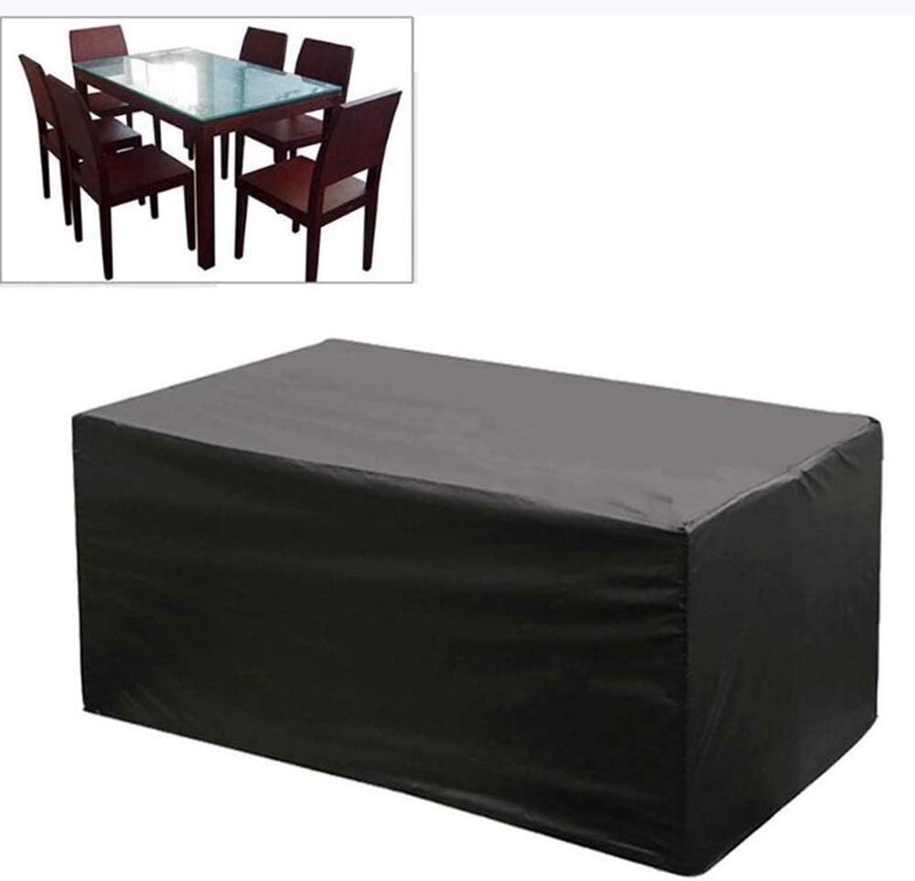 Dongbin Gartenmöbel Abdeckung, Outdoor Tischdecken, Heavy Duty Wasserdicht Winddicht Anti-UV-Patio-Schutzhülle, Rechteckig Schwarz,Wasserdich,Schwarz,126 * 126 * 74cm