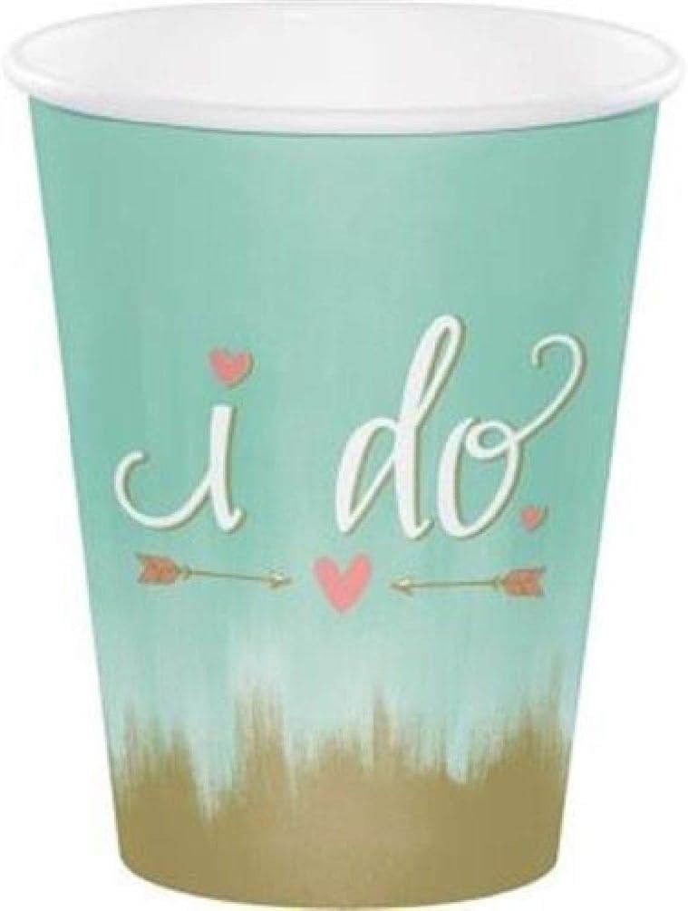 hersrfv home Mint to Be 12 oz Hot/Cold Paper Cups 8 Pack Bridal Shower Wedding Decoration