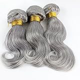 Mxangel Body Wave 3pcs Bundles Gray Weave 8