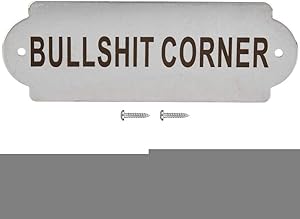 Door Sign Board Wall Plaque Plate Notice Fence Post Garden House Home Door Gate Toilet Warning Sign Board (Bullshit Corner)