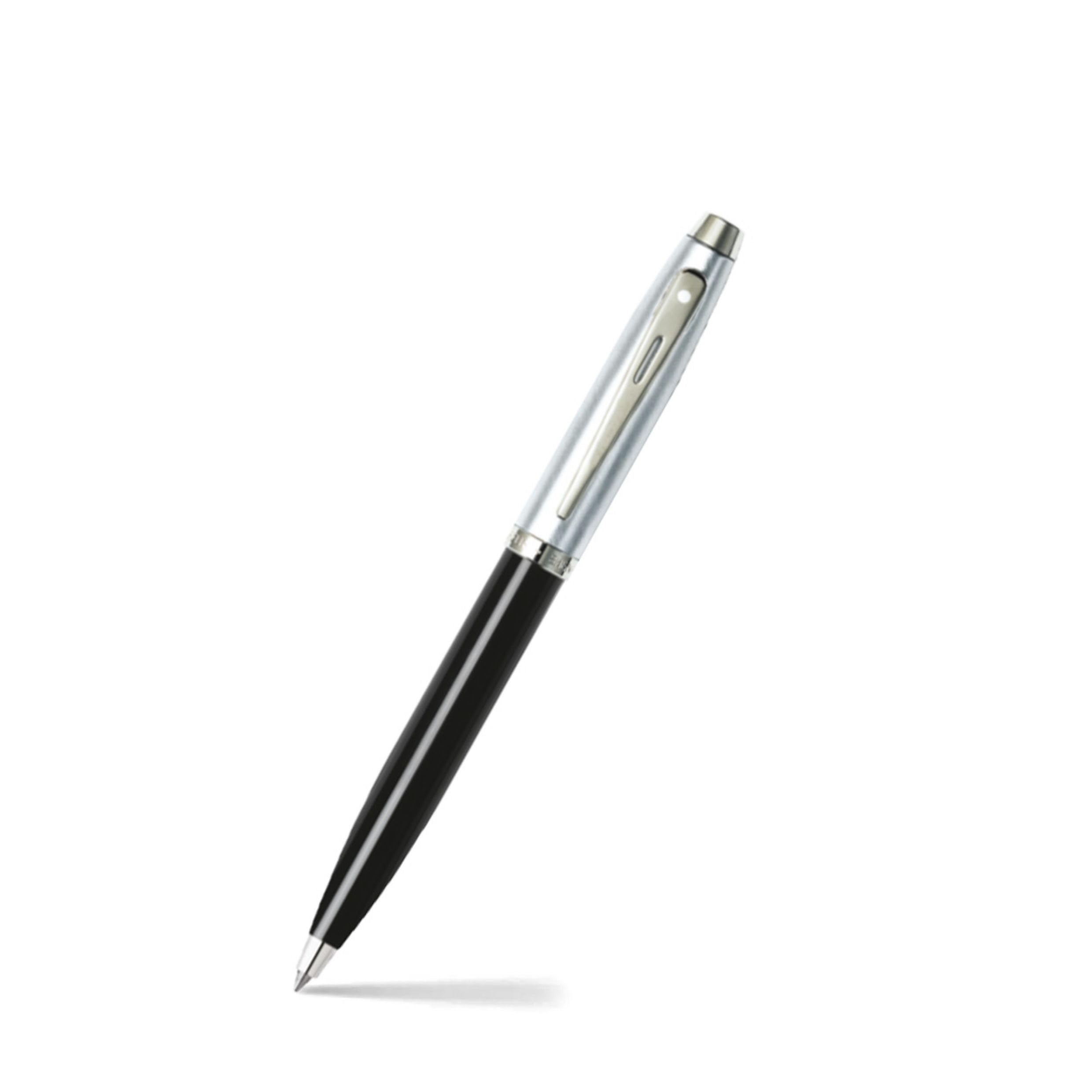 Sheaffer 100 - Refillable ballpoint pen, glossy black and chrome, chrome trim