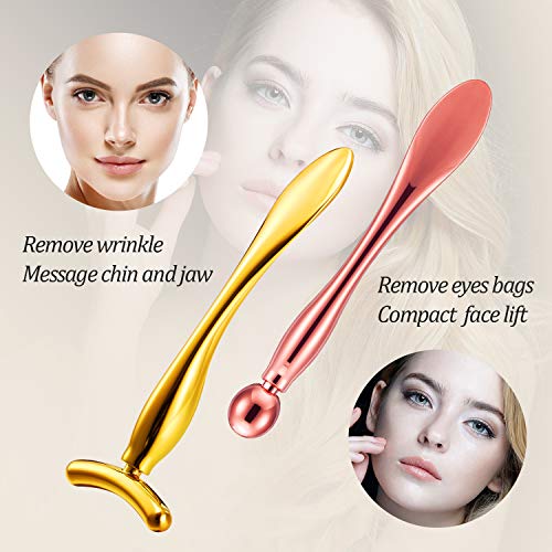 6 Pieces Metal Eye Cream Applicator Wand Stick Eye Cream Massage Sticks Eye Massage Tool Metal Makeup Spatula Beauty… - Image 3