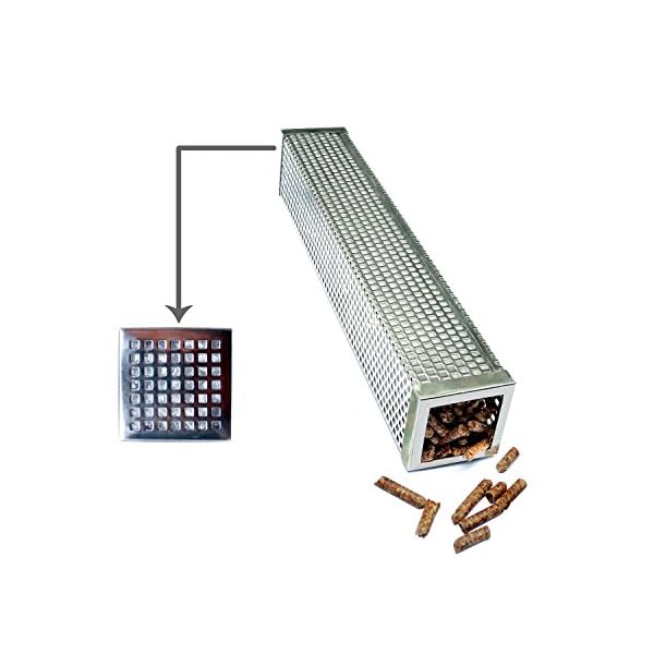 LASENRA-BBQ-Pellet-Smoker-Tube-Cube-12-Inch-Perfect-For-Hot-or-Cold-Smoking-Additionl-Wood-Smoke-Flavor-To-Any-Electric-Gas-Charcoal-or-Pellet-Grill-Best-Quality-And-Easy-to-Carry