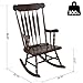 HOMCOM Wooden Baby Nursery Rocking Chair - Dark Brown