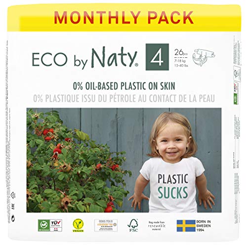 Eco by Naty Baby Diapers – Plant-Based Eco-Friendly Diapers, Great for Baby Sensitive Skin and Helps Prevent Leaking…