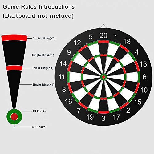 MAXMAU 15 Steel Tip Darts 18 Grams with Aluminium Dart Shafts + O-Rings + Extra 3 Dart Flights