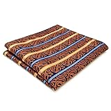 Shlax&Wing Paisley Orange Blue Hankies Men's Ties Silk Pocket Square