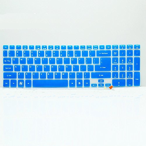 Leze Silicone Keyboard Protector Skin Cover for Acer Aspire E1-510 E1-510P ES1-512 E5-511 E5-511P E5-521 E5-521G E1-522 E1-530 E5-531 E1-532 E5-551 E1-570 E5-571 E5-571P E1-572 E1-731 E1-771 E5-721 E5-771G V5-561 V3-571 V3-571G V15 V3-572 V3-572G V3-572P V3-572PG V3-772G V3-771 V3-771G V3-551 V3-731 VN7-791G - Semi Blue