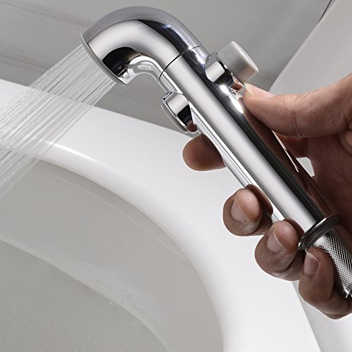SonTiy Handheld Bidet Sprayer Shattaf Cloth Diaper Sprayer for Toilet Attachment with Adjustable Water Pressure Control Shut-off Brass T- Valve Chrome