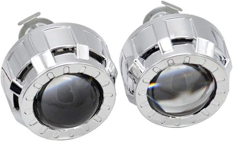 YUFANYA 2.0 Inch Micro Mini Bi-xenon Projector Lens,Chrome Shrouds Mask,Fit for Car&Motor Headlight Retrofit with H1 H4 H7 Bulb