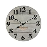 Waltham Real Wood Wall Clock, 12 inch, Battery
