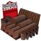 X-PROTECTOR Premium Giant Pack Furniture Pads 235 Piece! Great Quantity of Felt Pads Furniture Feet with Many Big Sizes - Your Best Wood Floor Protectors. Protect Your Hardwood & Laminate Flooring!