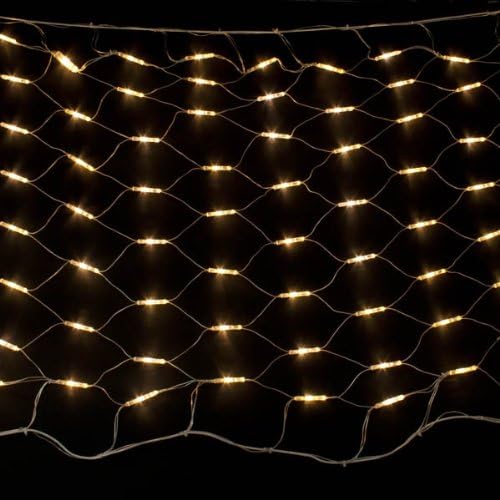 MK 2m X 1m 96 Warm White Indoor And Outdoor Static System 80 Connectable LED Net Light Clear Cable
