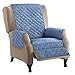 Collections Etc Reversible Quilted Furniture Protector Cover, Dark Blue/Light, Recliner