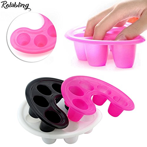 Rolabling 3pcs Pink/White/Black Manicure Bowl Nail Polish Remove Soaker Bowl Acrylic Nail Treatment Remover Finger Bowl (set-1)