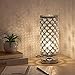 HAITRAL Crystal Table Lamp Modern Night Light Lamp with Metal Frame 110 Pcs Crystals Elegant Bedside Desk Lamp for Bedroom, Living Room, Dining Room Sliver