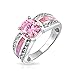 Bling Jewelry Pink Synthetic Opal Inlay October Birthstone Sterling Silver Ring