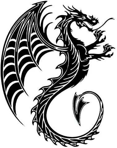 YTYTOO Dragon Beast Cool Car Body Stickers Magical Animal Car Styling Decal Accessories,Personality Reflective Car Sticker 17.5X22Cm 2Pcs@Black