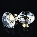 uxcell Drawer Knob Pull Handle 40mm Crystal Glass Diamond Shape Cabinet Door Drawer Knobs with Screws for Home Office Cupboard Wardrobe DIY (10pcs, Gold Base)