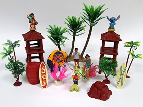 Lilo and Stitch Deluxe 19 Piece Playset Featuring Lilo and Stitch Character Figures and Themed Accessories