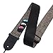 NEUMA Guitar Strap with Leather Ends and Pick Pocket, 3 Picks Included, Ideal for Electric Acoustic Bass Guitar and Ukulele, (Brown)