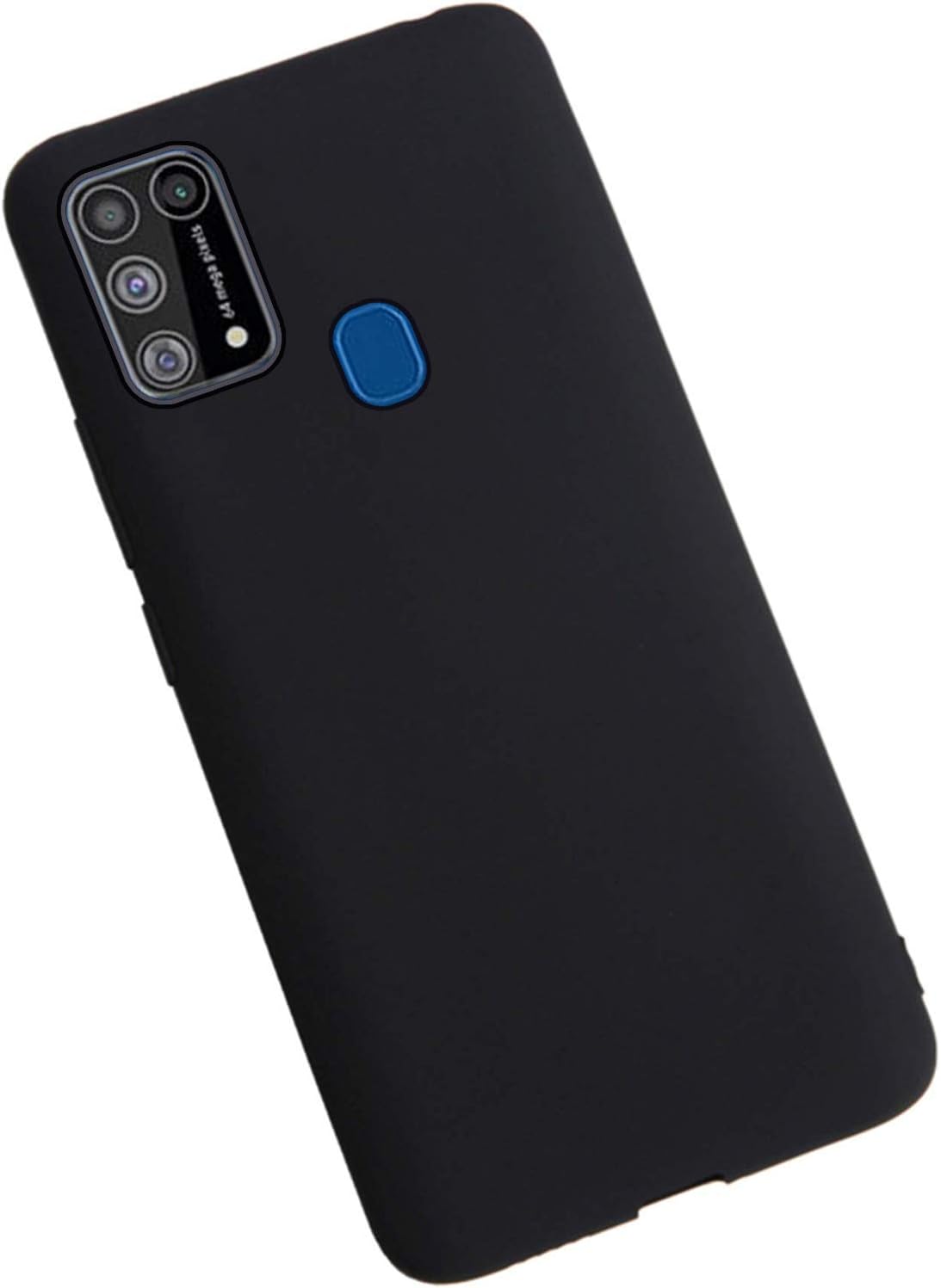 Henxunton Case for Samsung Galaxy M31, Slim Soft Liquid silicone Case Flexible Silicone Cover for Samsung Galaxy M31 Smartphone(Black)