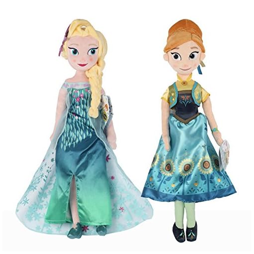 Disney Frozen Fever Princess Elsa & Anna Plush Dolls (2-pack)-20- New Fashion