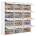 KOUSI Portable Shoe Rack Organizer 48 Pair Tower Shelf Storage Cabinet Stand Expandable for Heels, Boots, Slippers， 8 Tier White