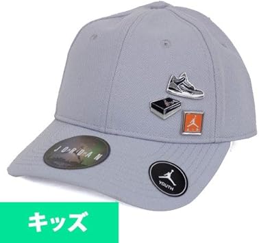Amazon Nike ナイキ Jordan ジョーダン レトロ 3 ピンバッジ付き キャップ 帽子 キッズ グレー Free ナイキ Nike バスケットボール