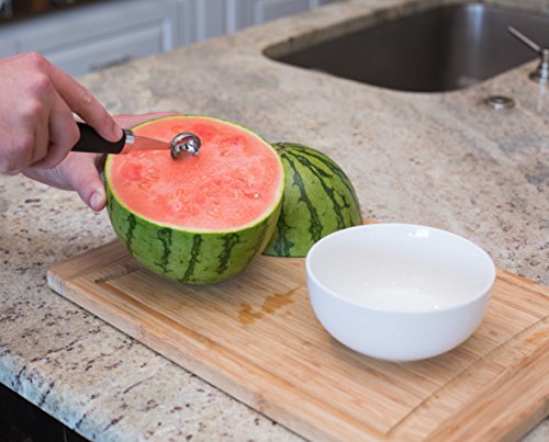 Internet's Best Stainless Steel Melon Baller with Rubber Grip | Watermelon Tool | Durable | Easy Grip