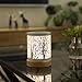 Foromans Classic Oil Wax Melts Warmer White Metal Cover Forest Design and Soild Wood Base Fragrance Candle Warmer Lamp for Home Décor