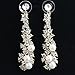 Waterfall Earrings-UltraSparkling Long Pearl earrings with Diamonds-Super Beautiful