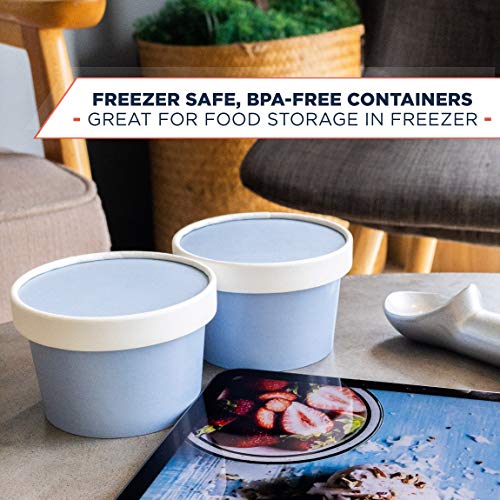 Glowcoast Ice Cream Containers With Lids 6 oz (Mini Pint, 30 set) Ice