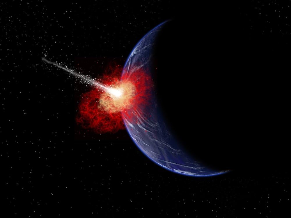 asteroid hitting planet