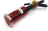 TopHomer 5x Green LED 12.5mm Panel Dash Indicator Light 12V 24V DC Wire view 2