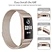 SWEES Metal Bands Compatible Fitbit Charge 3 and Charge 3 SE, Milanese Stainless Steel Magnetic Replacement Small & Large (5.5