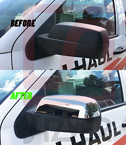 Sizver Chrome Door Mirror Cover For 2014-2018 Chevy Silverado 1500 ^Top Half^ - Thumbnail 2